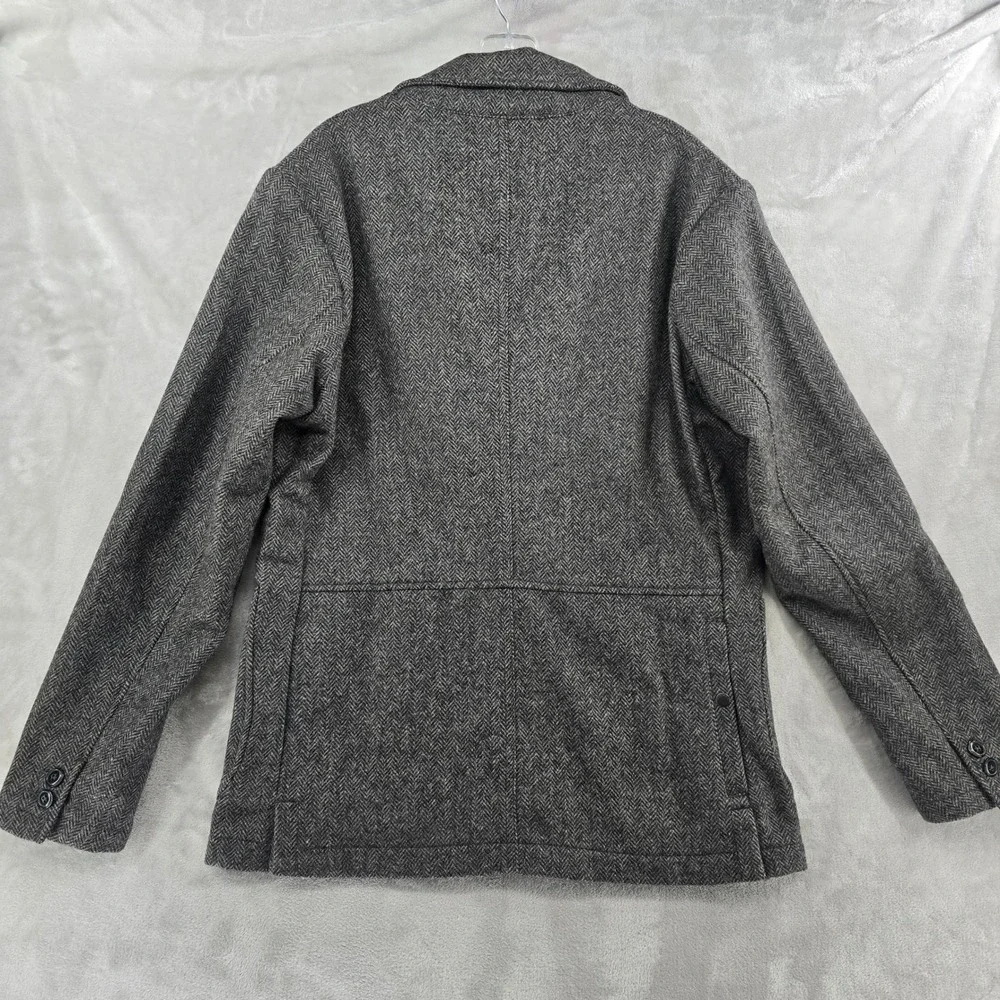 Relwen Size Medium Sweatshirt Trap Blazer Gray Herringbone Wool Jacket NEW - Picture 3 of 8
